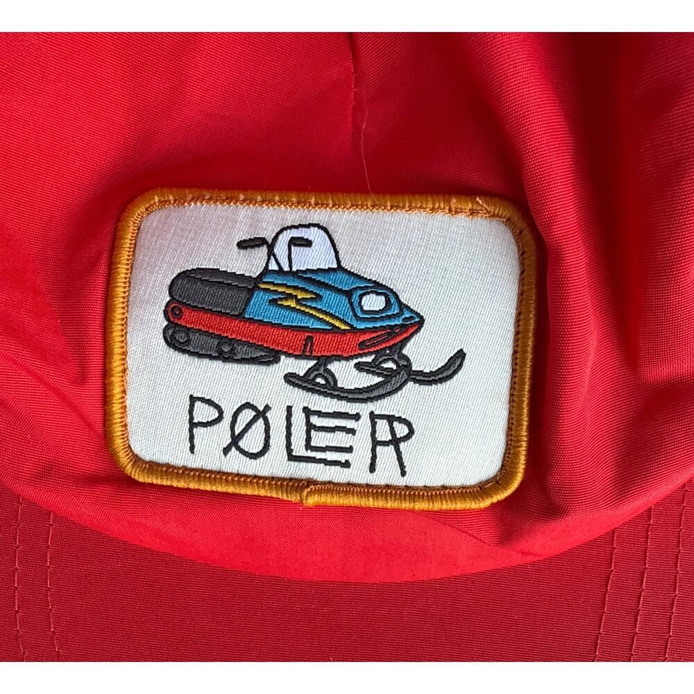 NWT POLER Wellsy Snapback Baseball Cap Hat in Red & Gray One Size - Picture 3 of 5